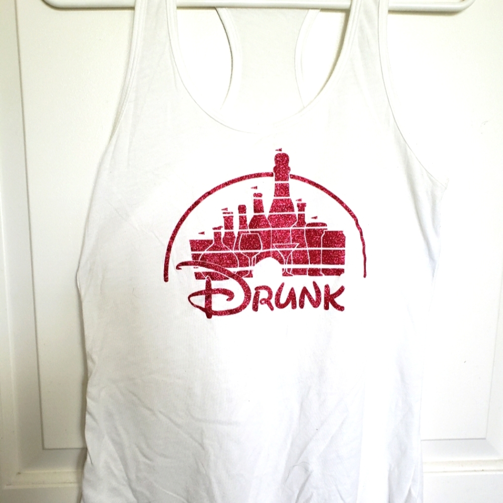 White Tank Top with Red Graphic